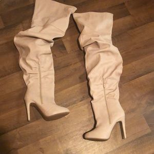 Thigh high slouch blush boots size 10